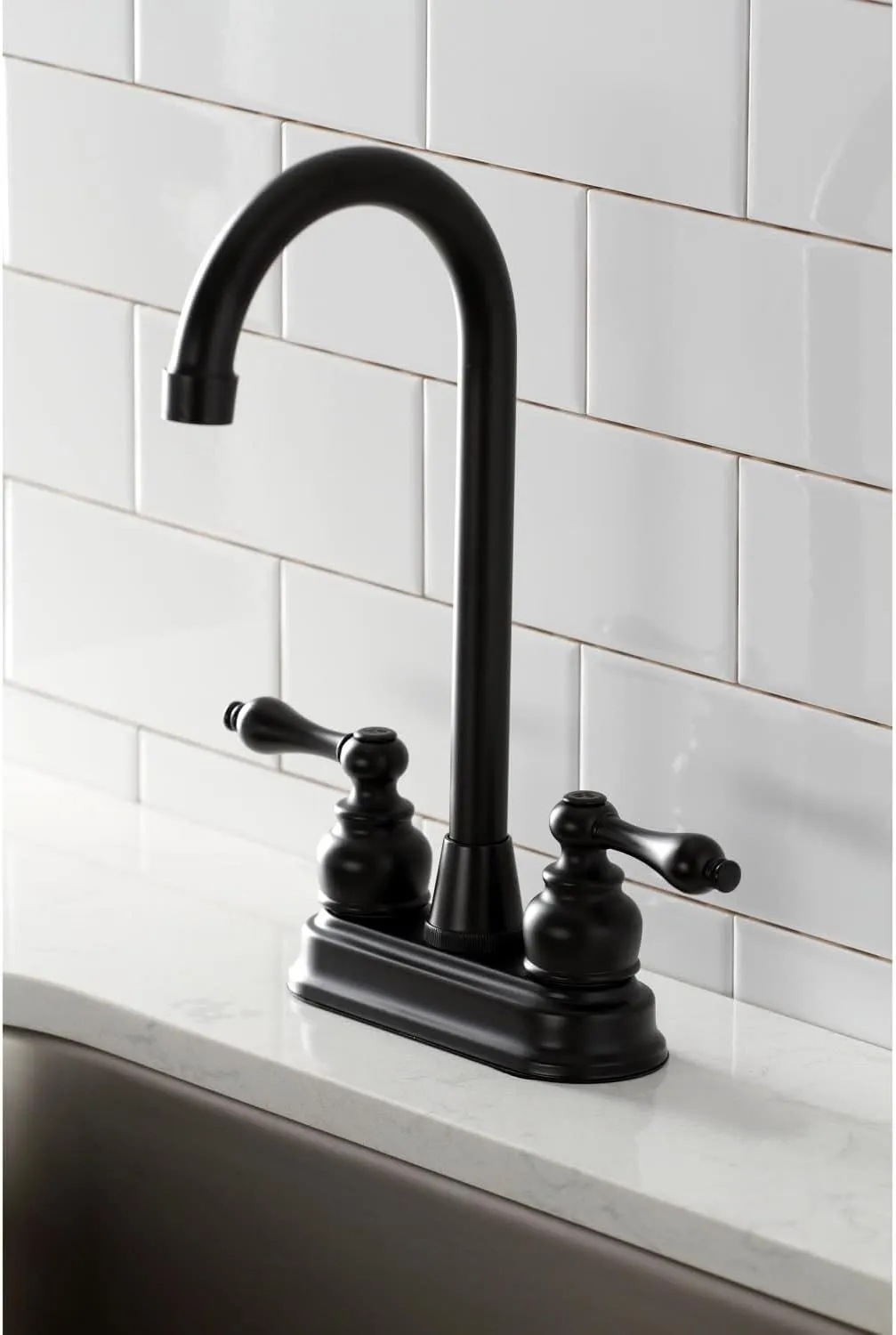 Kingston Brass KB498AL Victorian Bar Faucet, 4-3/4-Inch, Brushed Nickel