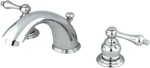 Kingston Brass KB971AL Victorian Widespread Lavatory Faucet with Metal lever handle, Polished Chrome 8-Inch Adjustable Center