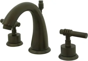 Kingston Brass KS2965ML Milano Widespread Lavatory Faucet with Metal lever handle, Oil Rubbed Bronze