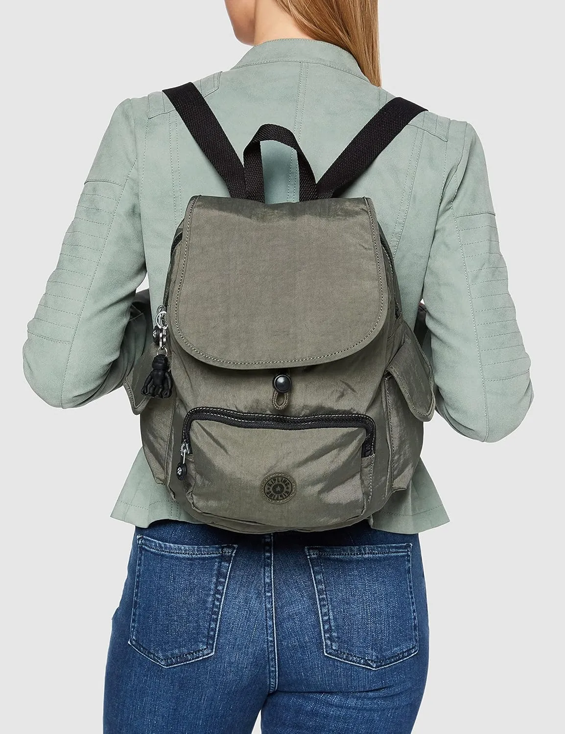 Kipling Women's City Pack S' Backpack Handbag, Green Moss, 19x27x33.5 cm (LxWxH)