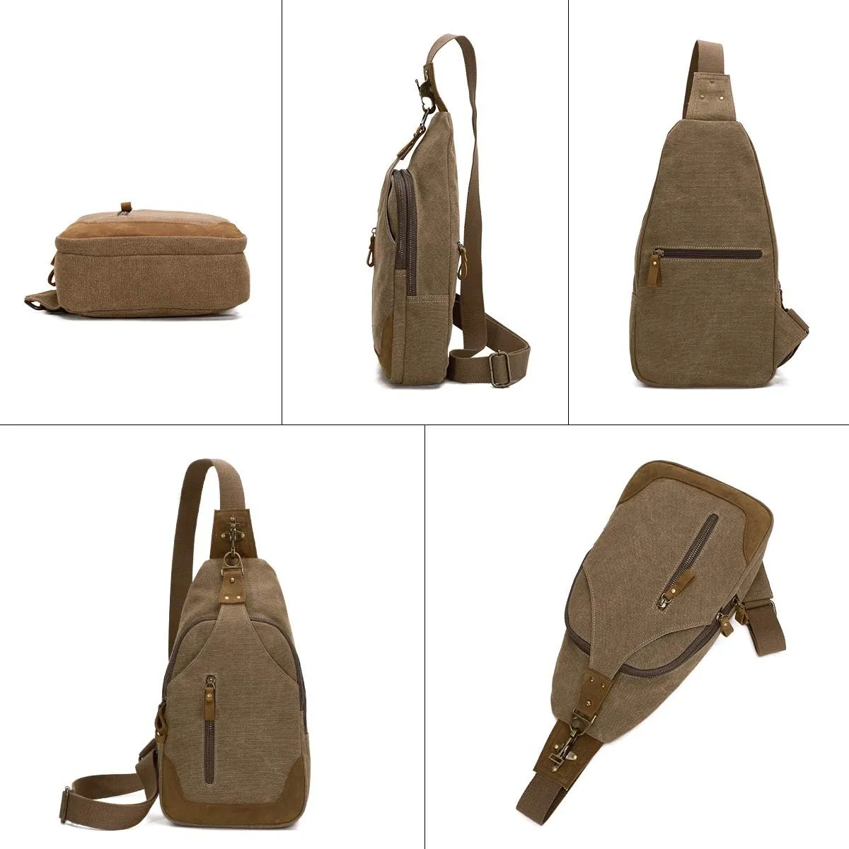 KL928 Canvas Sling Bag Crossbody Backpack Shoulder Casual Rucksack for Men Women