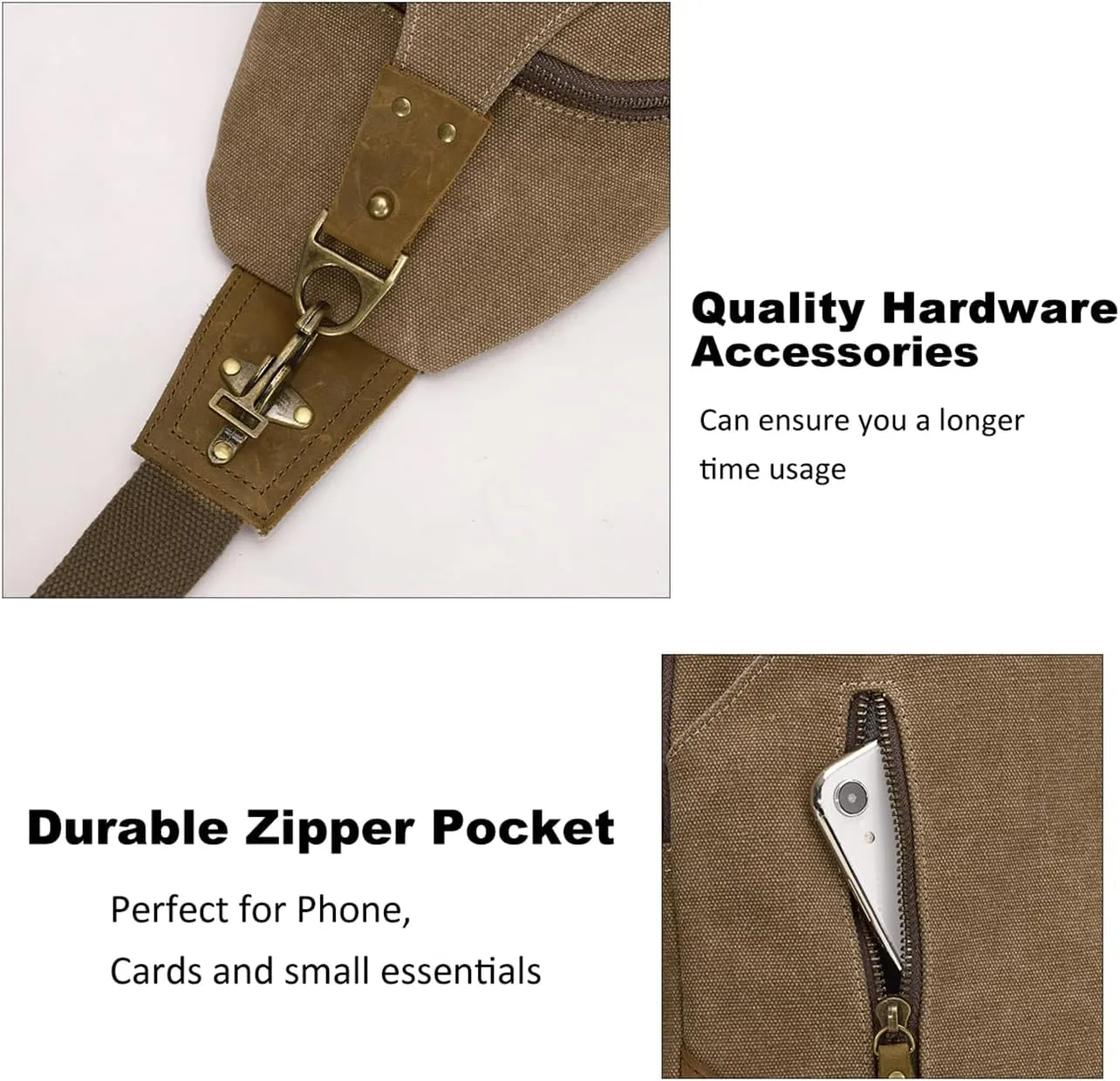 KL928 Canvas Sling Bag Crossbody Backpack Shoulder Casual Rucksack for Men Women