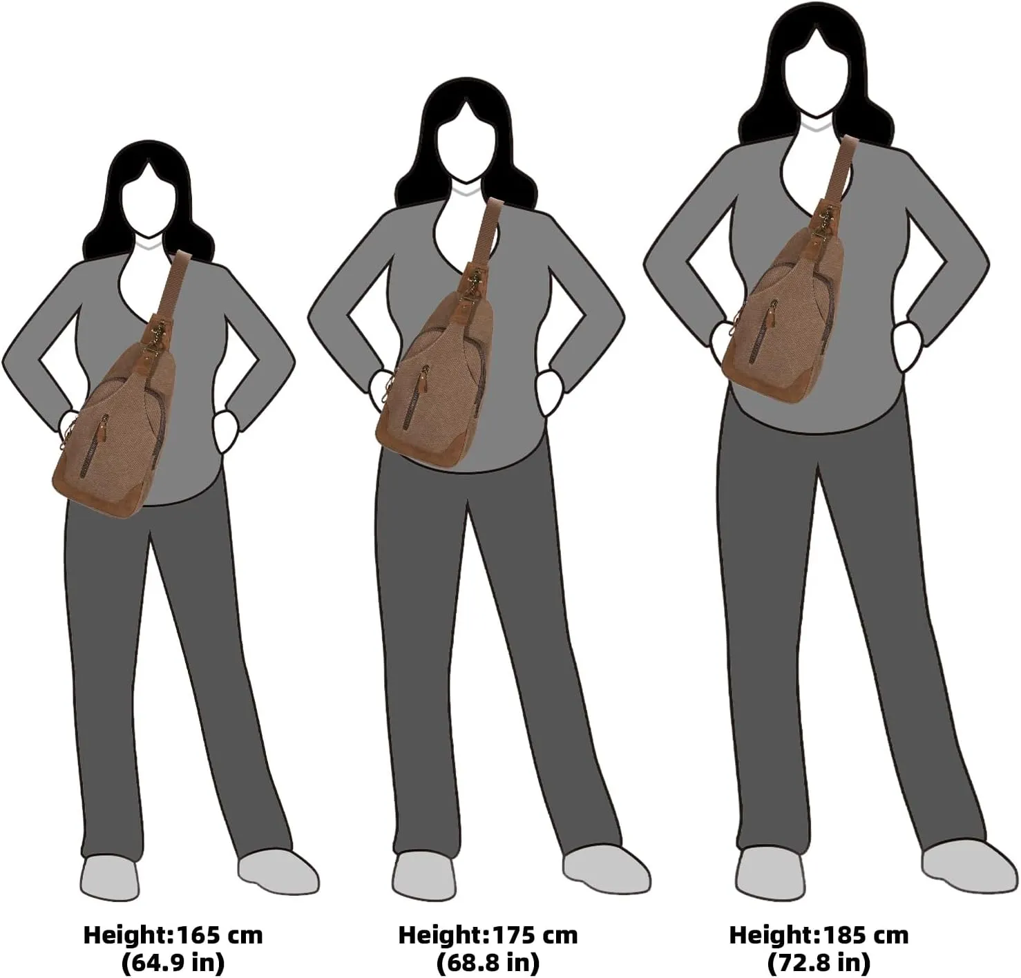 KL928 Canvas Sling Bag Crossbody Backpack Shoulder Casual Rucksack for Men Women