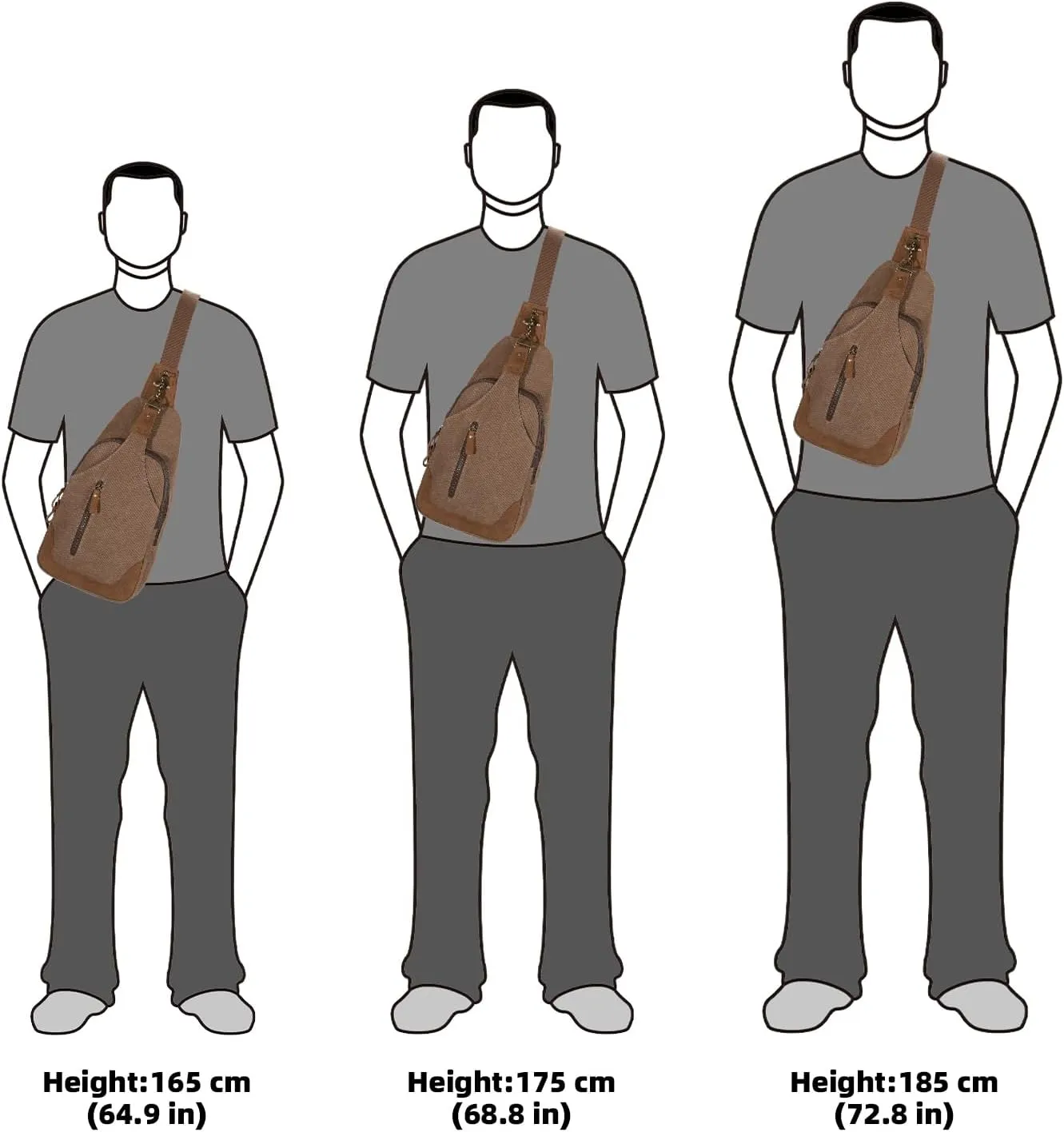 KL928 Canvas Sling Bag Crossbody Backpack Shoulder Casual Rucksack for Men Women