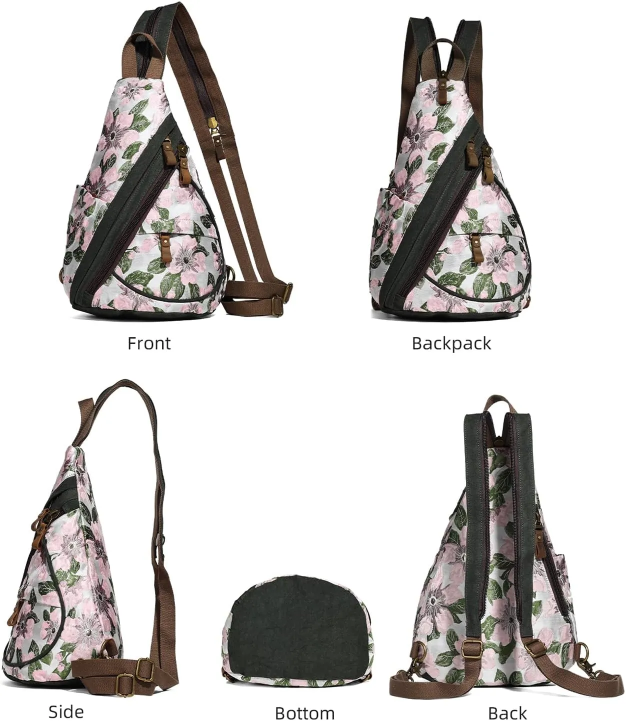 KL928 Canvas Sling Bag - Small Crossbody Backpack Shoulder Casual Daypack Rucksack for Men Women