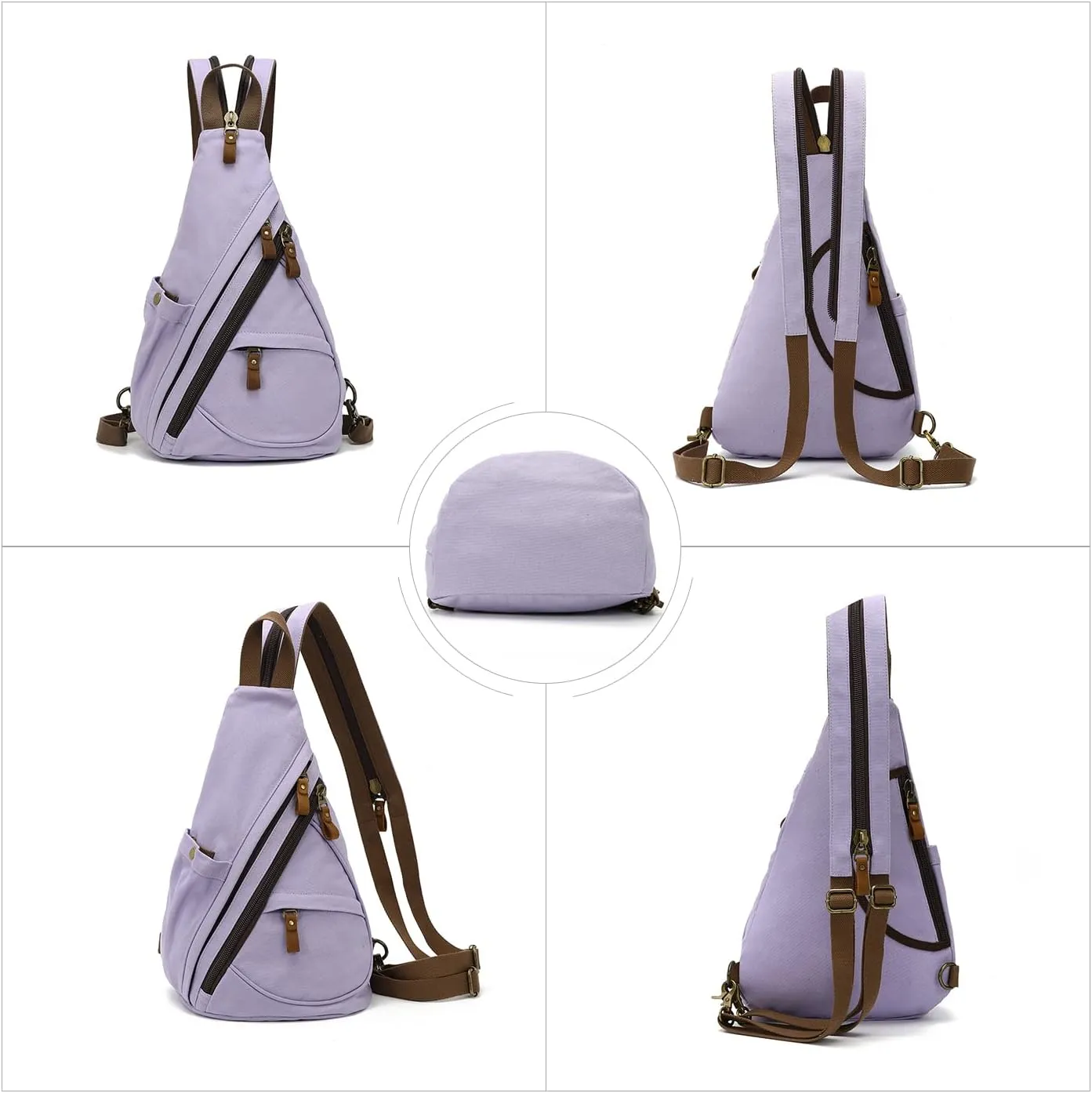 KL928 Canvas Sling Bag - Small Crossbody Backpack Shoulder Casual Daypack Rucksack for Men Women(Large Version)