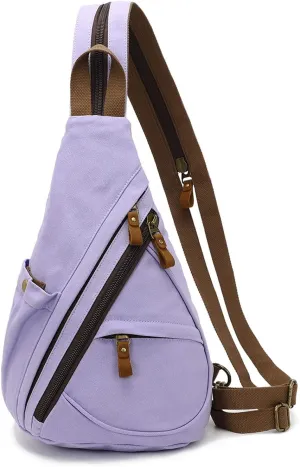 KL928 Canvas Sling Bag - Small Crossbody Backpack Shoulder Casual Daypack Rucksack for Men Women(Large Version)