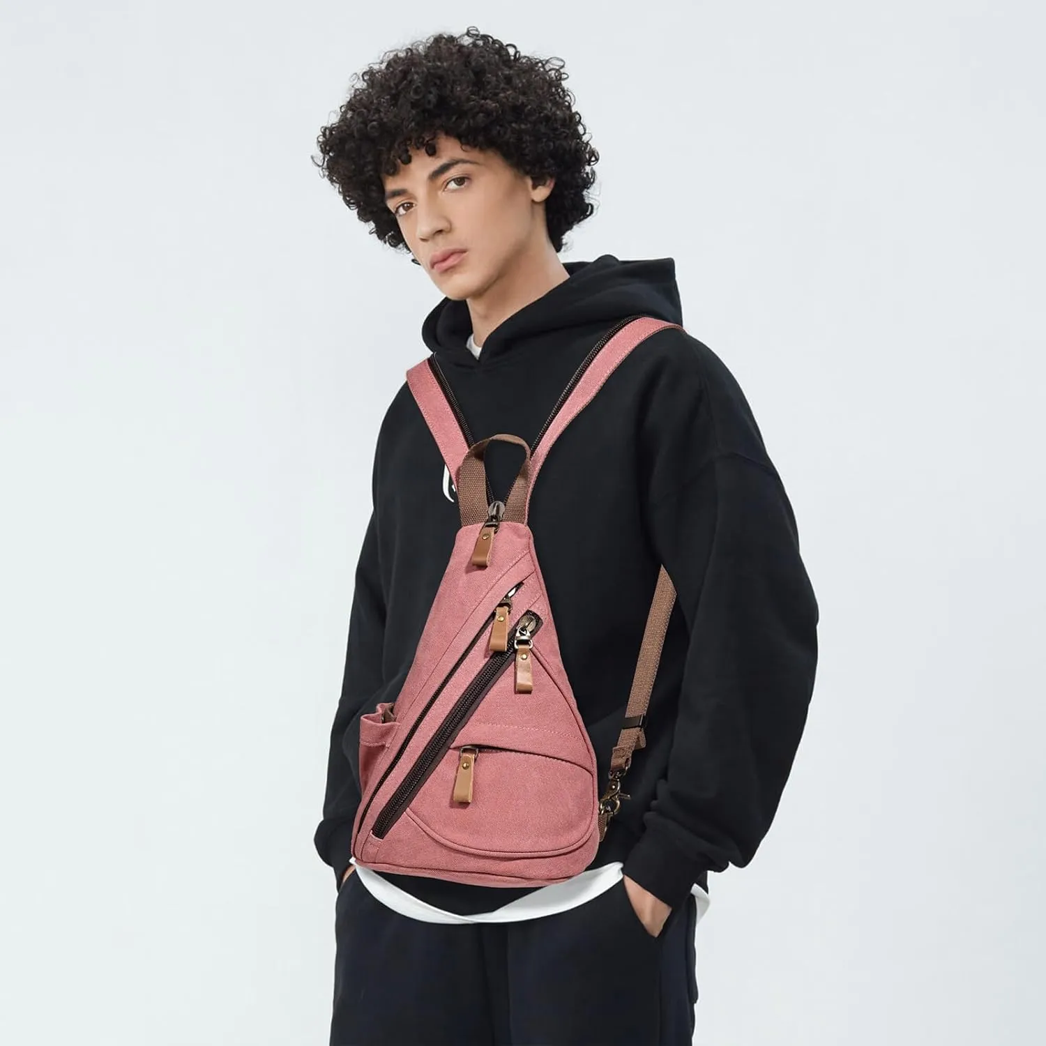KL928 Sling Bag - Small Crossbody Backpack Shoulder Casual Daypack Rucksack for Men Women