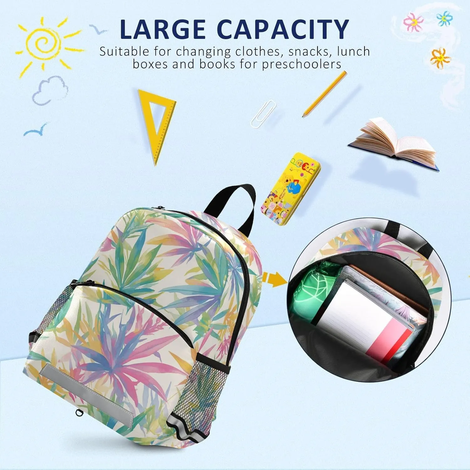 KLL Cute Elementary Backpack for Girls Classic Reggae Color Music Cute Travel Back Pack Bookbag for Primary School