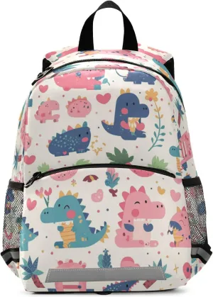 KLL Elementary Backpack for Girls Cute Water Resistant Book Bag for School Travel Back Pack, Cute Cartoon Alligator