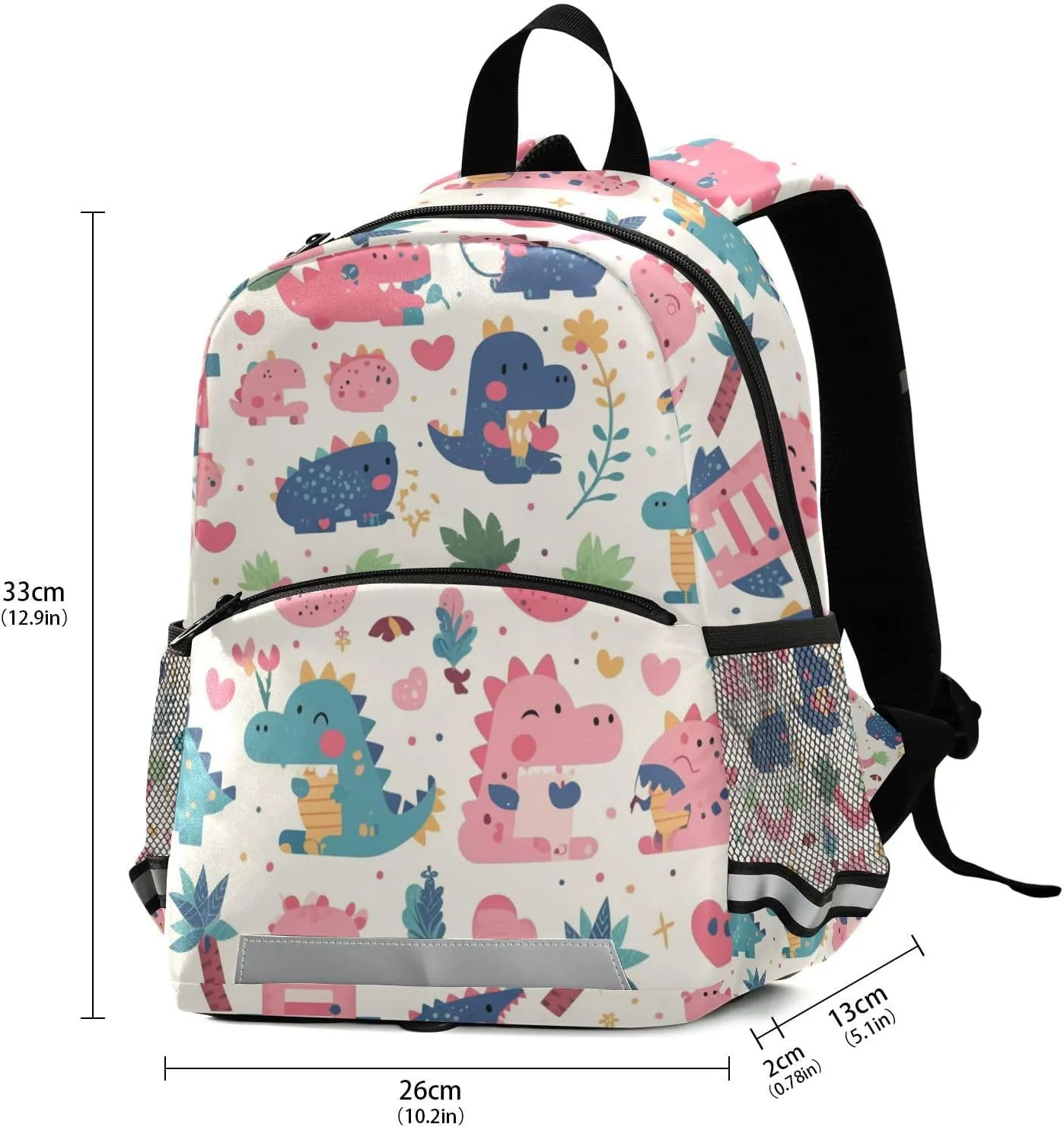 KLL Elementary Backpack for Girls Cute Water Resistant Book Bag for School Travel Back Pack, Cute Cartoon Alligator