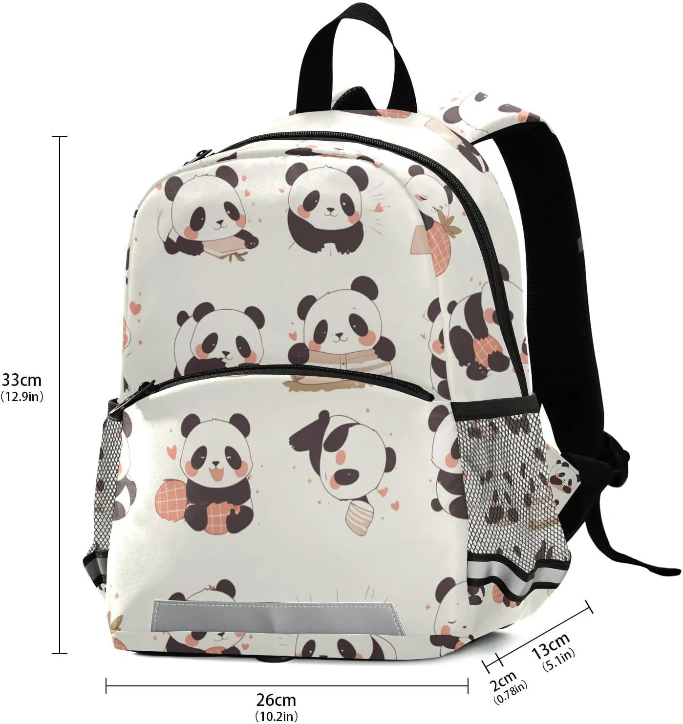 KLL Toddler Backpacks Mini Water Resistant School Bag Travel Back Pack, Chinese Panda Cute Cartoon