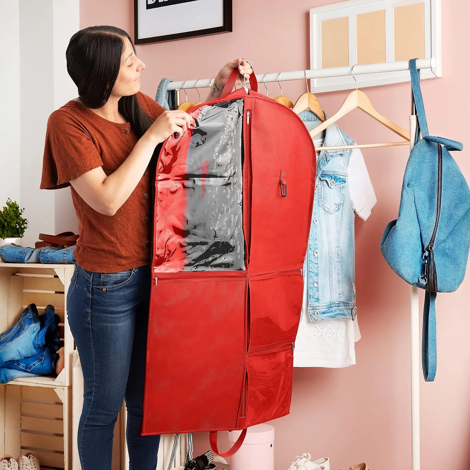Knight Bag Company- 40 inch Garment Bag with PVC Pouches