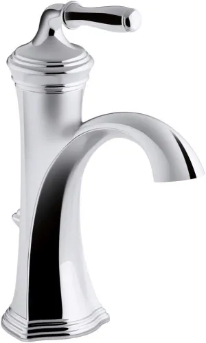 KOHLER Devonshire K-193-4-CP Single Handle Single Hole or Centerset Bathroom Sink Faucet with Metal Drain Assembly in Polished Chrome