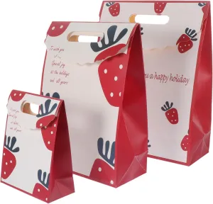 KOMBIUDA 3Pcs Valentine's Day Present Bags Paper Hand Bags for Storage for Parties Bakeries and Present Wrapping Included