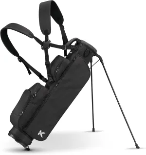 KVV Lightweight Pitch and Putt Golf Bag with Stand, Adjustable Dual Straps, Golf Stand Bag for Extra Storage in a Smaller Size(Black)