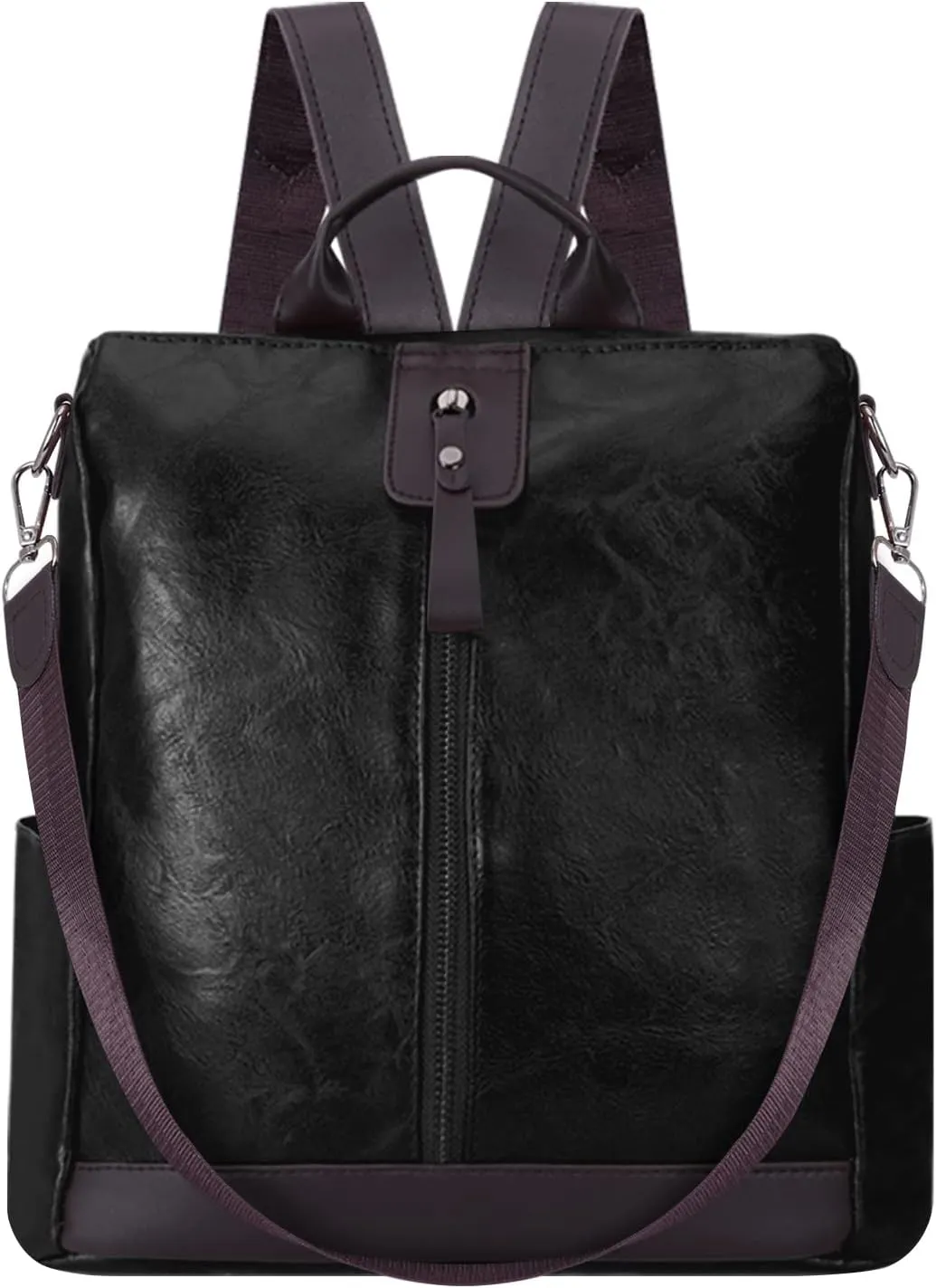 Ladies Anti-Theft Leather Backpack Women Vintage Shoulder Bag Travel Rucksack Womens Casual Daypacks Working Bags Multi Pocket Soft Leather Lightweight 20L