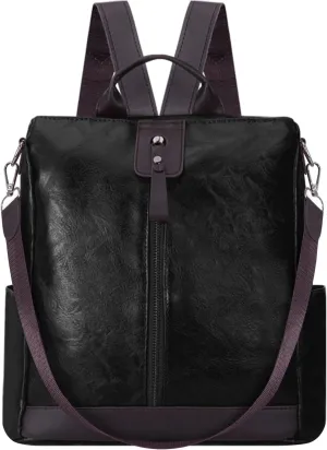 Ladies Anti-Theft Leather Backpack Women Vintage Shoulder Bag Travel Rucksack Womens Casual Daypacks Working Bags Multi Pocket Soft Leather Lightweight 20L