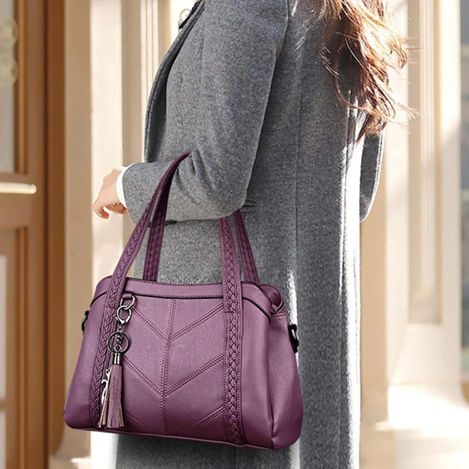 Ladies Bag Handbag Soft Leather Large Capacity Messenger Bags Women Bag Fashion Ladies Luxury