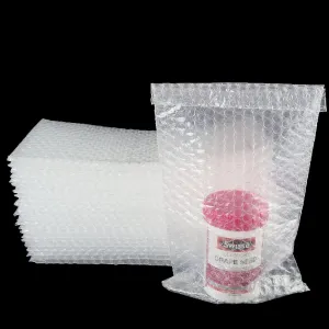 LANIAKEA 50Pack Clear Bubble Pouches Bags, 6” x 10” Self-Seal Cushion Bubble Pouches to Protect Fragile Items, Double Wall Shockproof Bubble Out Bags for Moving, Shipping and Storage