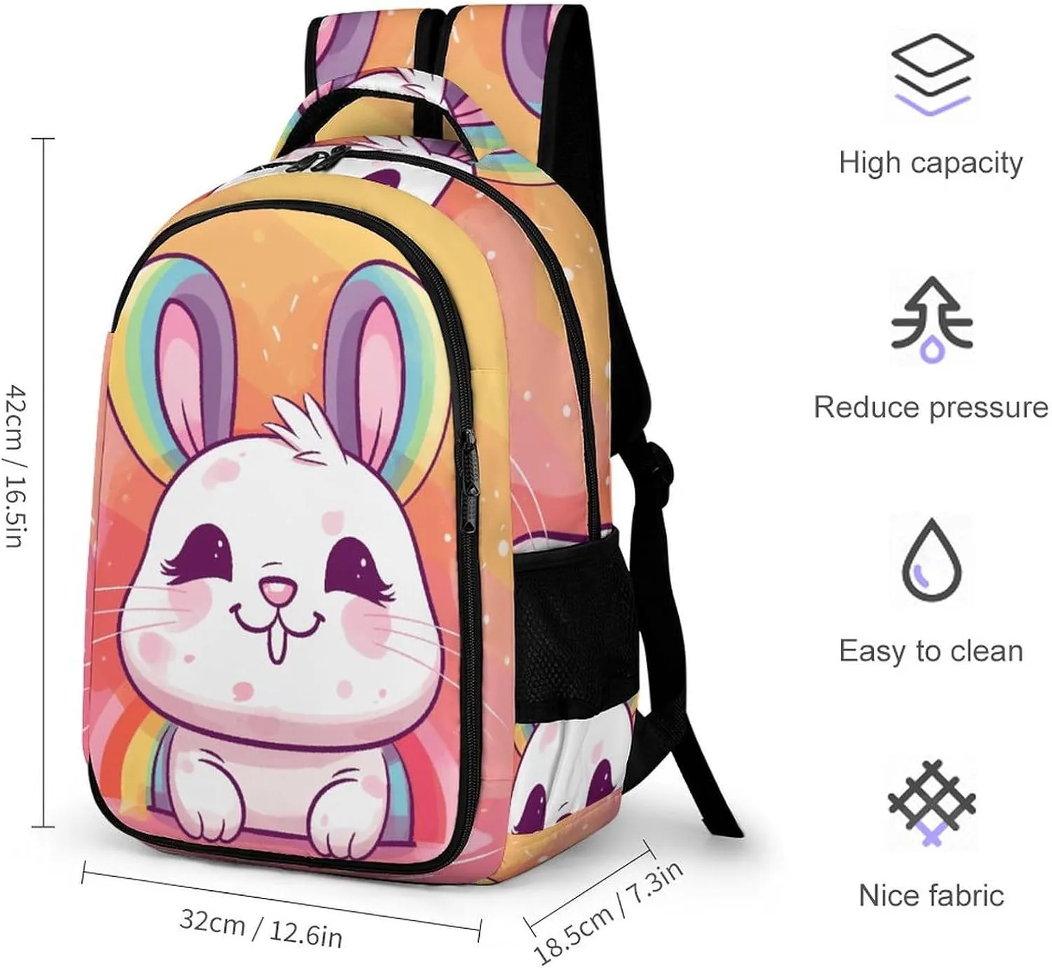 Laptop Backpack for Men Women Daypack Chubby Rabbit Computer Bag Travel Backpacks Laptop Bag