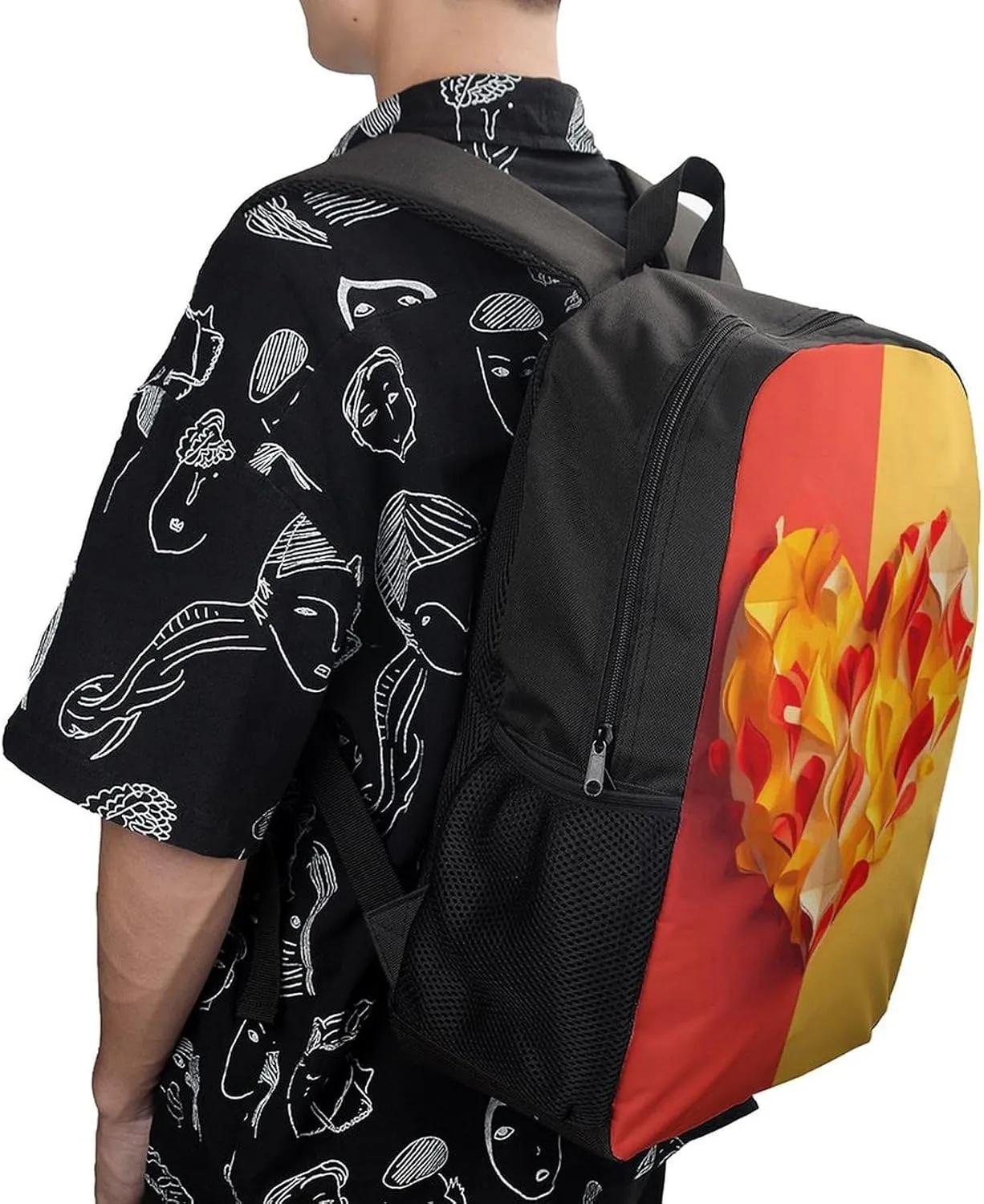 Laptop Backpack for Men Women Daypack Yellow And Red Computer Bag Travel Backpacks Laptop Bag