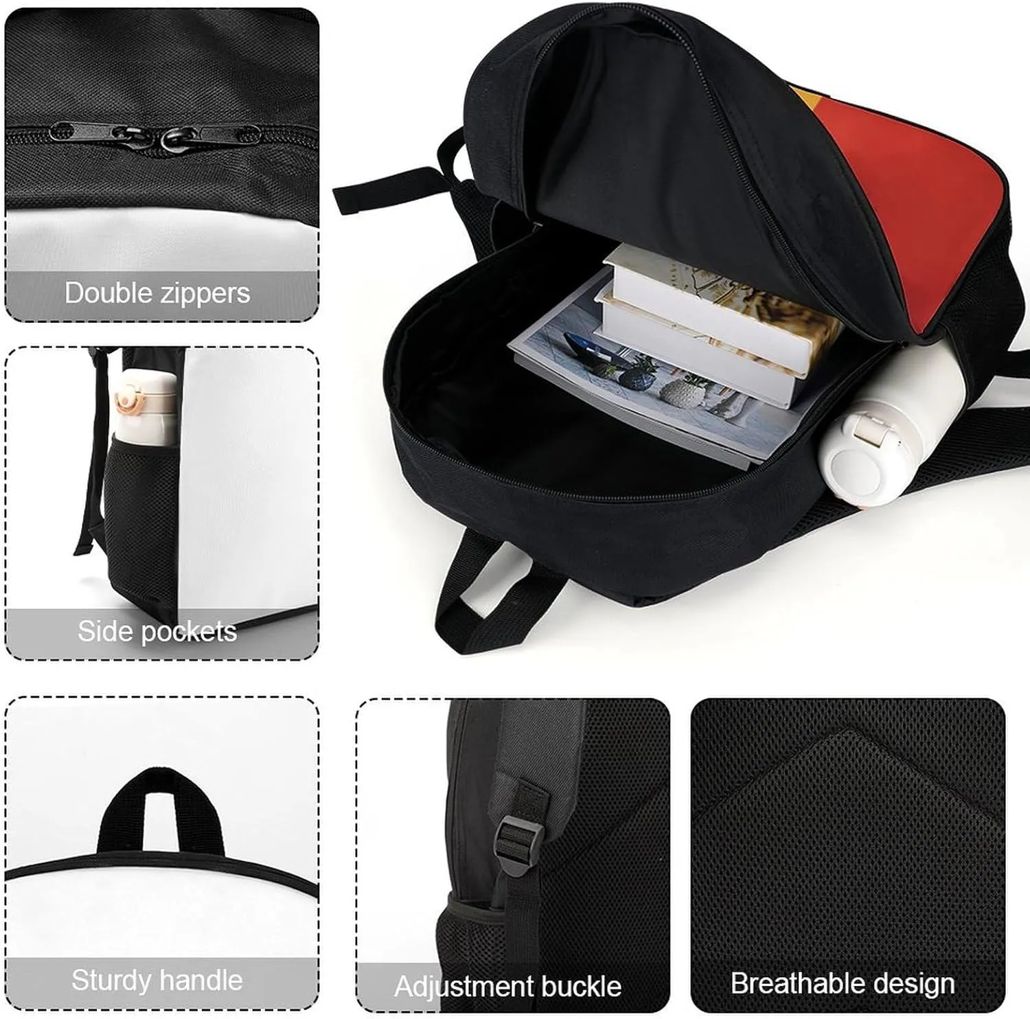 Laptop Backpack for Men Women Daypack Yellow And Red Computer Bag Travel Backpacks Laptop Bag