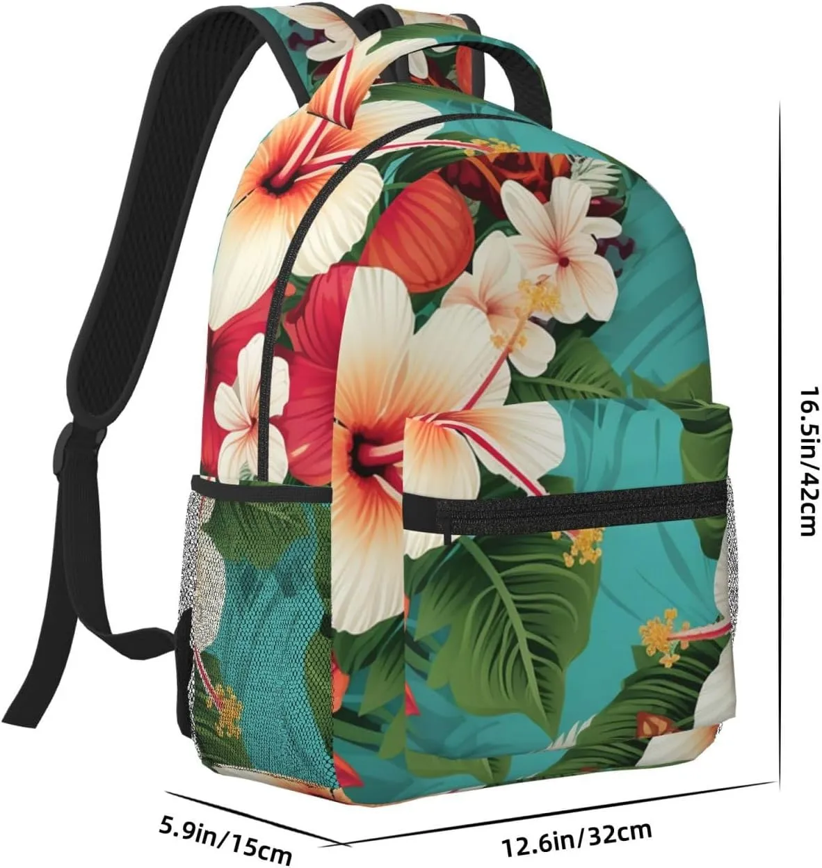 Laptop Backpack for Men Women Lightweight Travel Backpack Hawaiian flowers Daypack Laptop Bag for Travel