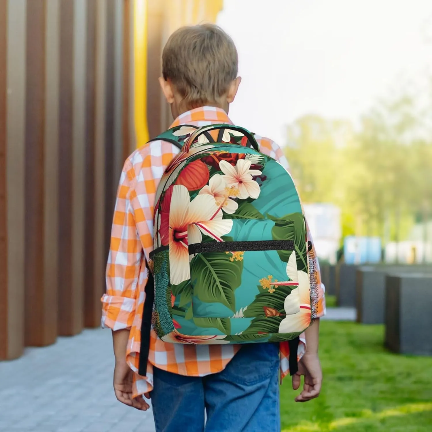 Laptop Backpack for Men Women Lightweight Travel Backpack Hawaiian flowers Daypack Laptop Bag for Travel