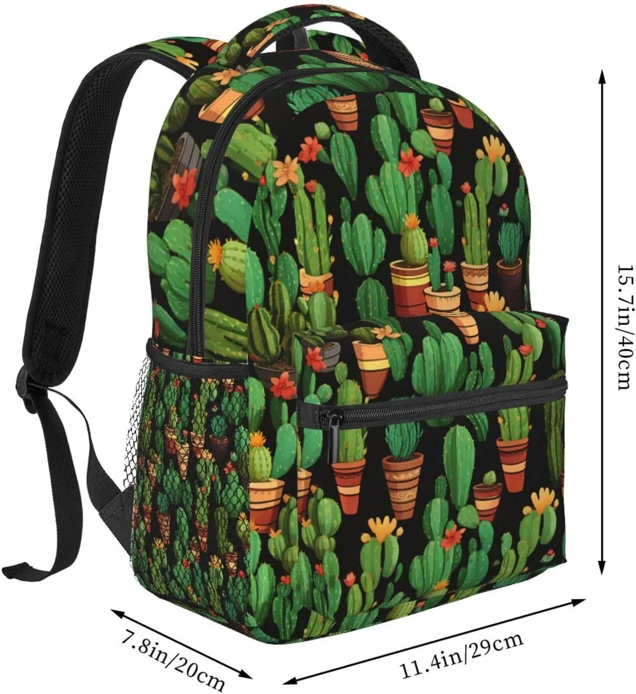 Laptop Backpack for Men Women Lightweight Travel Daypack Cactus Pattern Backpack Rucksack for Work