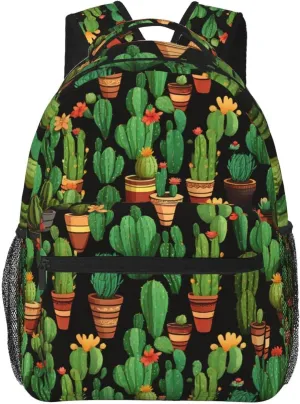 Laptop Backpack for Men Women Lightweight Travel Daypack Cactus Pattern Backpack Rucksack for Work