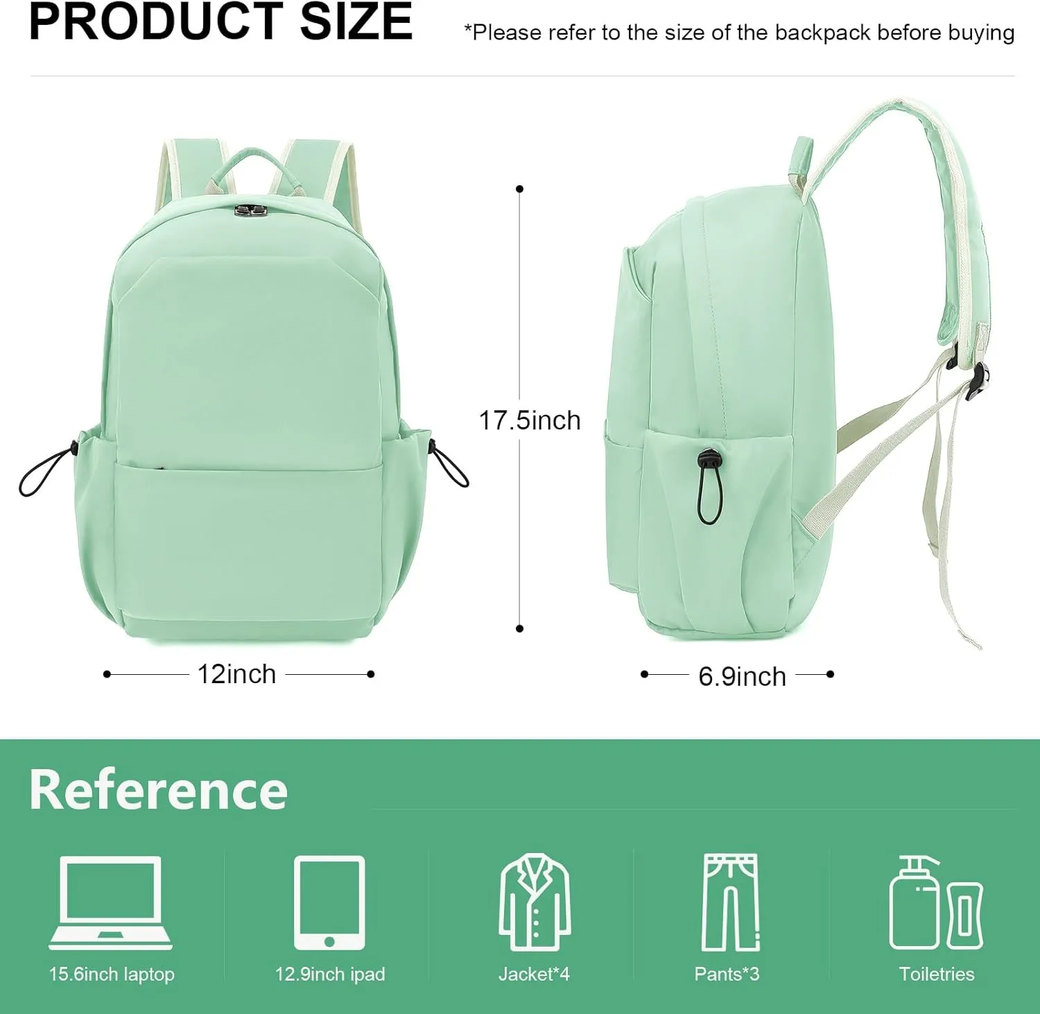 Laptop Backpack for Work, College, Travel, Lightweight Waterproof Daily Backpacks for Men Women, Sport Rucksack Computer Bag Fits 15.6 Inch Notebook