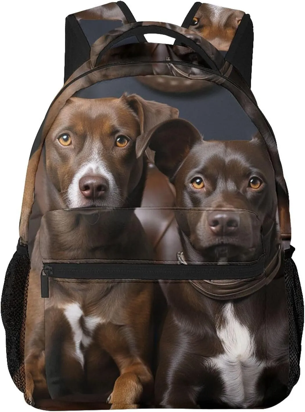 Laptop Backpack Lightweight Daypack for Men Women Earth and Space Dinosaurs Backpack Laptop Bag for Travel Hiking, Dog Sitting on Chair, One Size