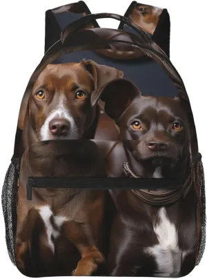Laptop Backpack Lightweight Daypack for Men Women Earth and Space Dinosaurs Backpack Laptop Bag for Travel Hiking, Dog Sitting on Chair, One Size