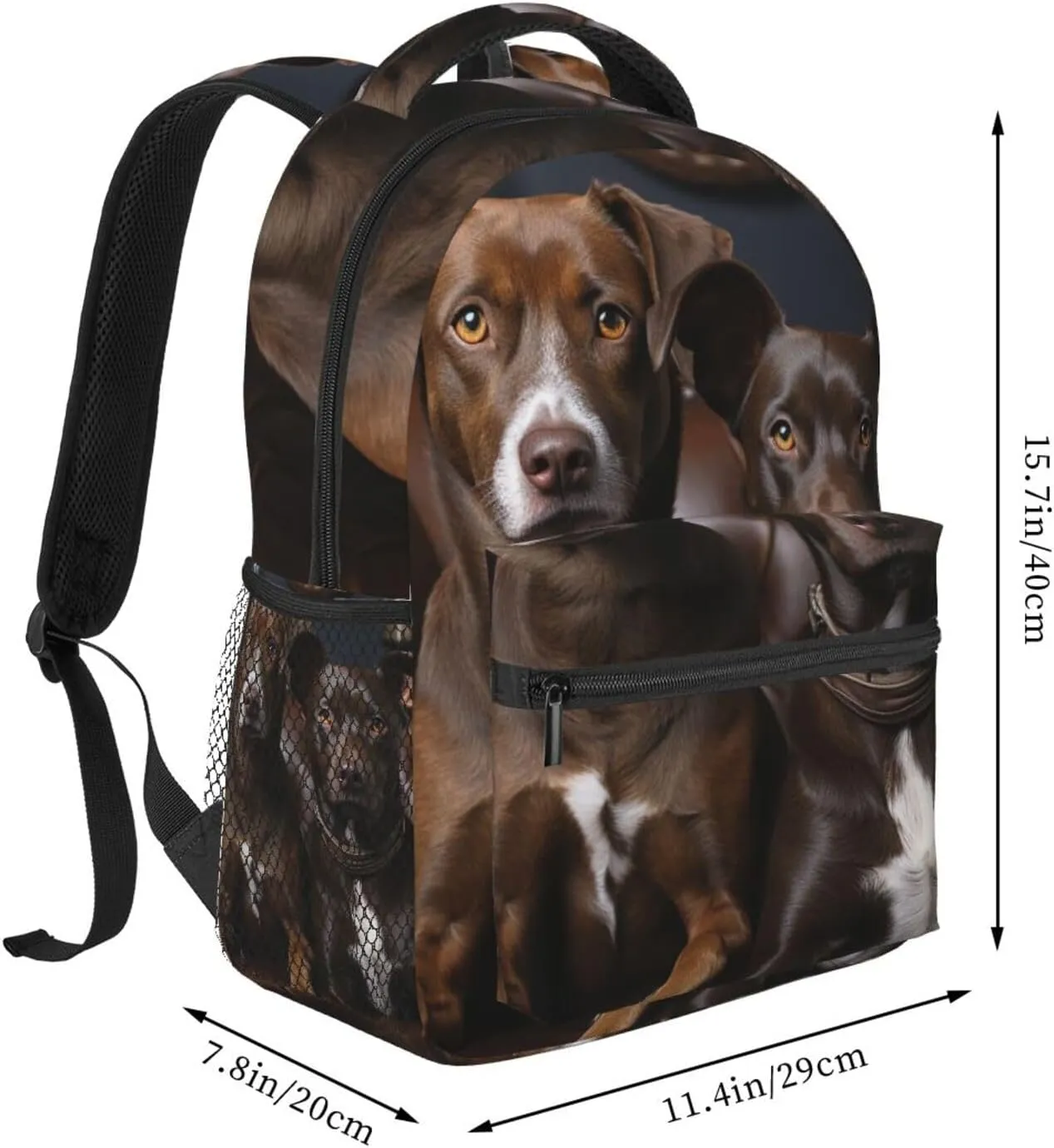 Laptop Backpack Lightweight Daypack for Men Women Earth and Space Dinosaurs Backpack Laptop Bag for Travel Hiking, Dog Sitting on Chair, One Size