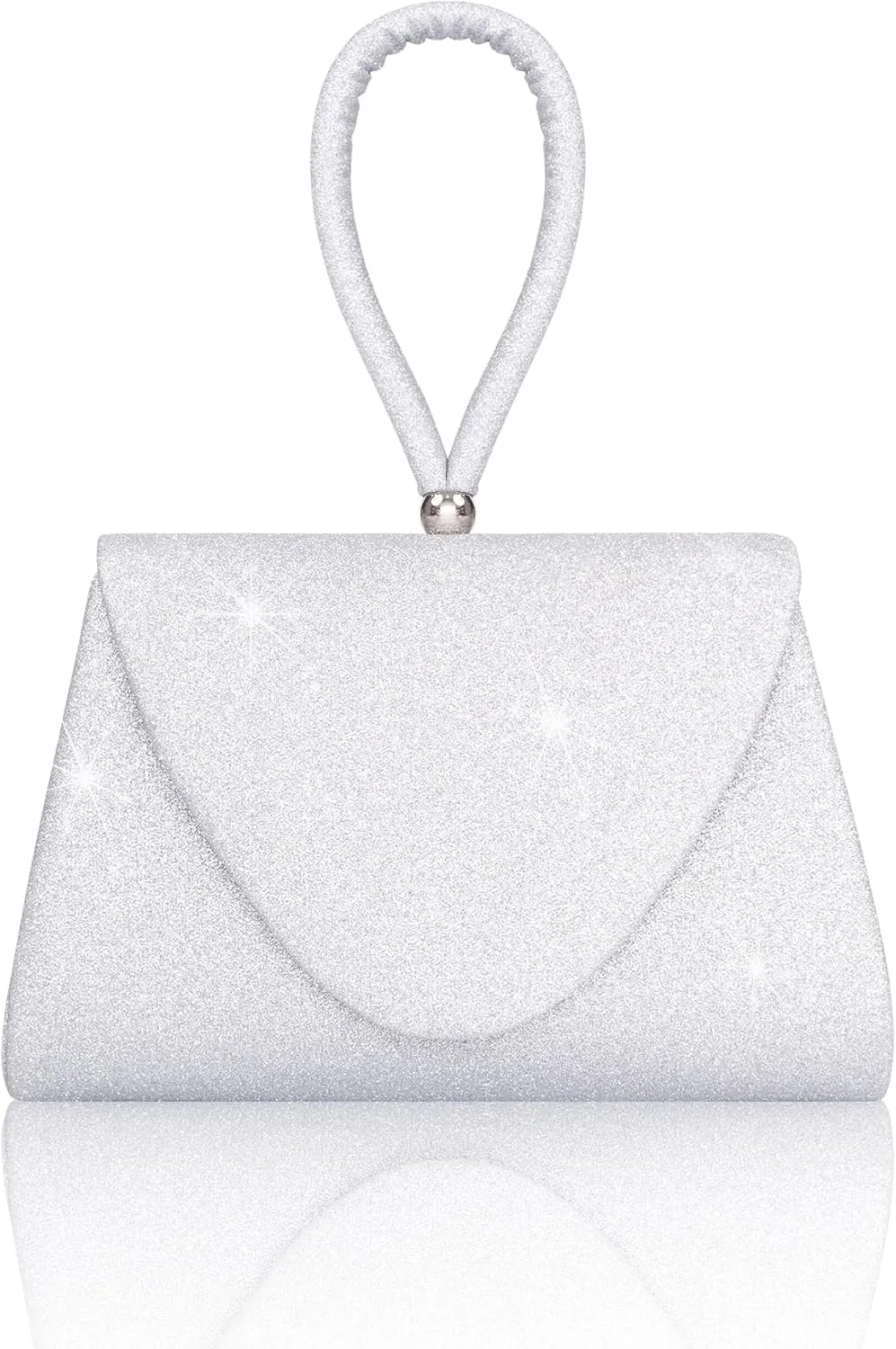 Larcenciel Women's Evening Handbags, Glitter Sequin Evening Purse w/Chain, Ladies Top-Handle Clutch Party Bag,7.9x5.3x1.6in
