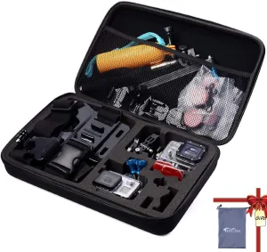 Large Camera Carrying Case Compatible with Gopro Hero 13 12 11 10 9 8 7/AKASO EK7000 Brave 4 Brave 7LE V50X /SJCAM/APEXCAM/Pro Xtreme/Vemont/Jadfezy/DJI Osmo Action 5 Pro Action Camera, Travel Case