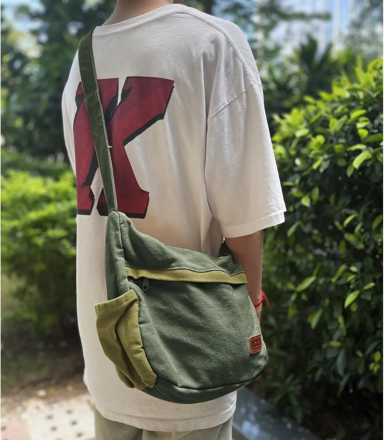 Large Canvas Messenger Bag with Multiple Pockets for Men and Women, Crossbody Shoulder Tote Hobo Laptop Bag