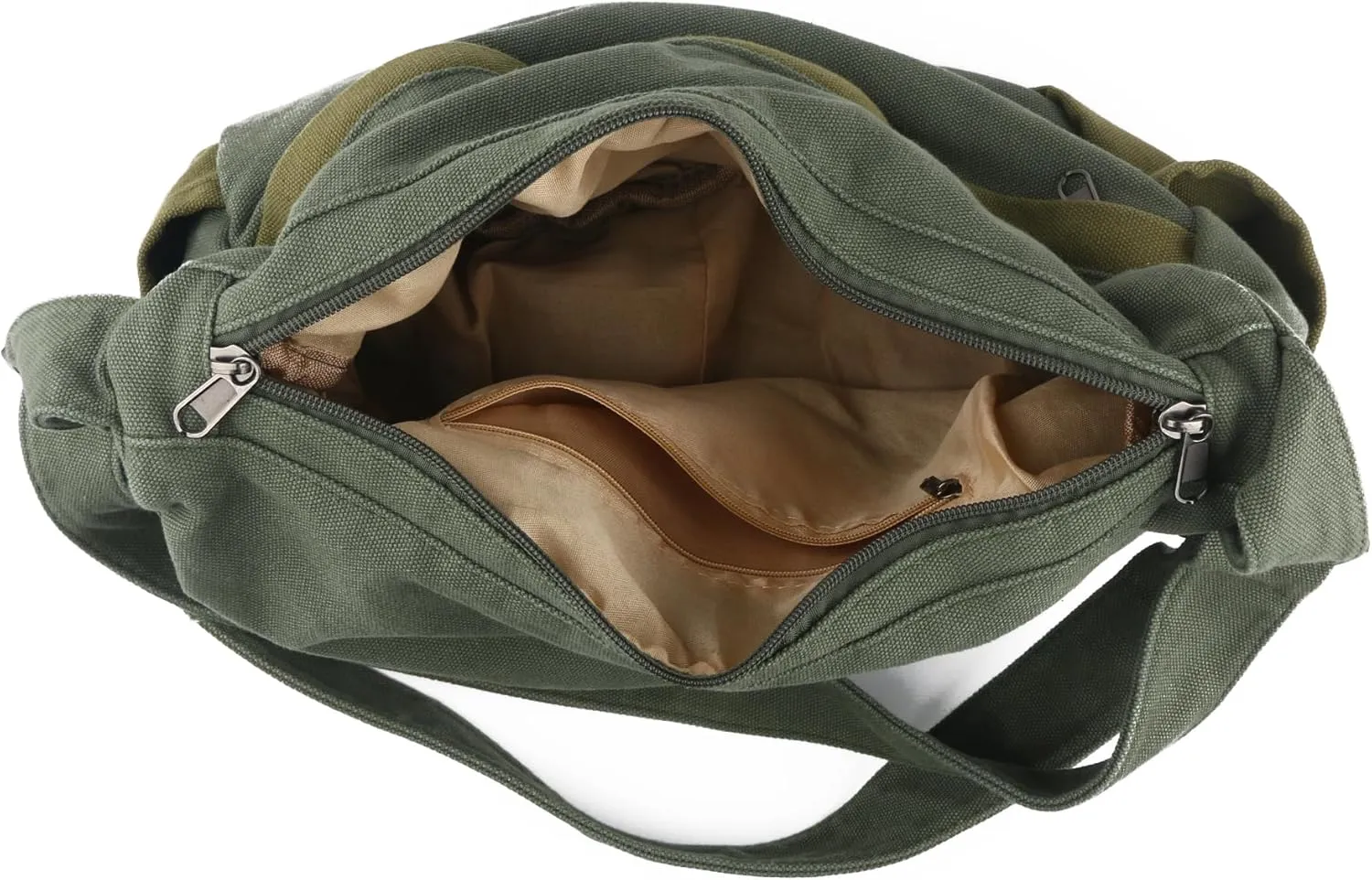 Large Canvas Messenger Bag with Multiple Pockets for Men and Women, Crossbody Shoulder Tote Hobo Laptop Bag