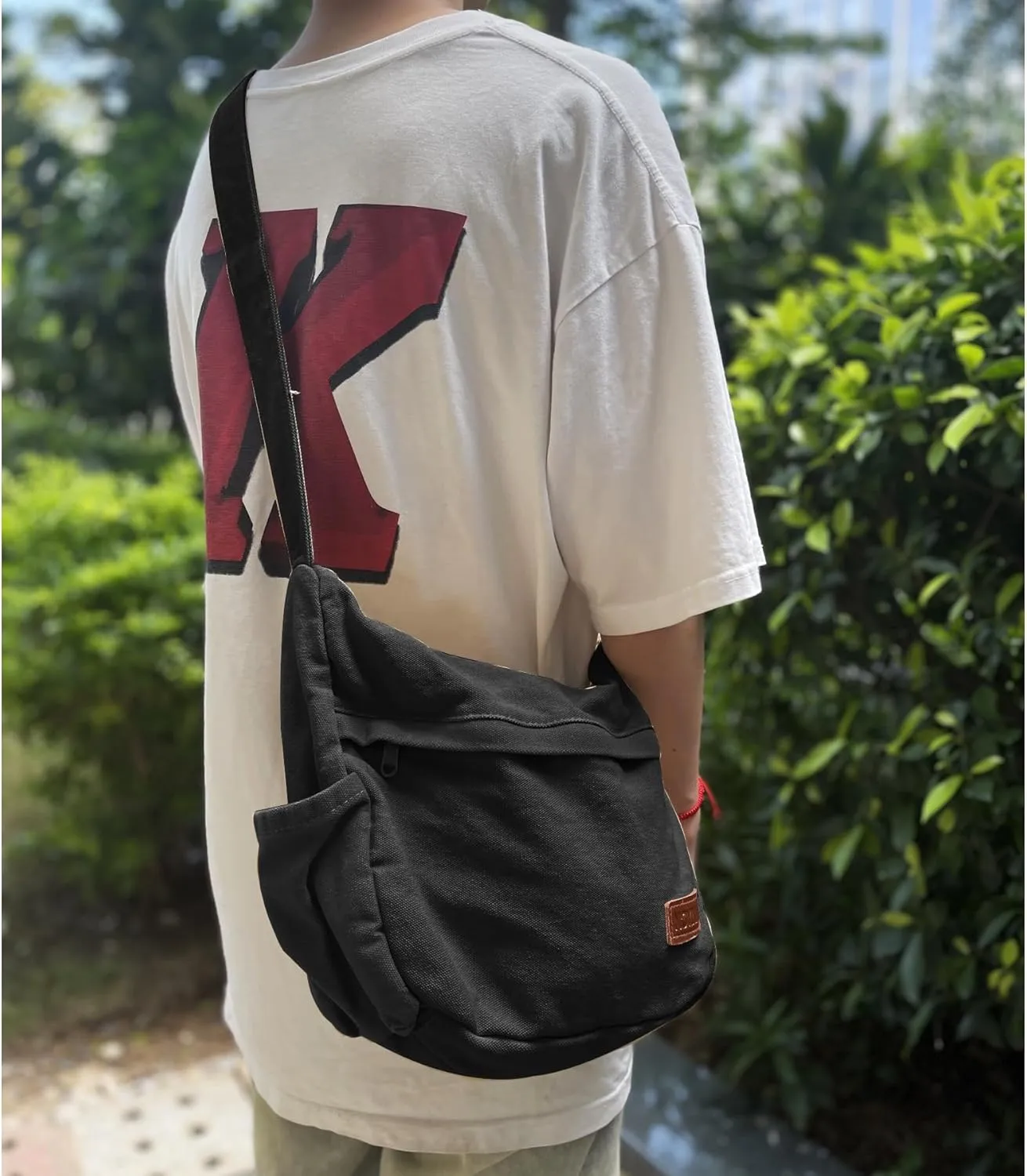 Large Canvas Messenger Bag with Multiple Pockets for Men and Women, Crossbody Shoulder Tote Hobo Laptop Bag