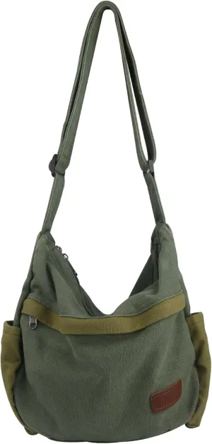 Large Canvas Messenger Bag with Multiple Pockets for Men and Women, Crossbody Shoulder Tote Hobo Laptop Bag