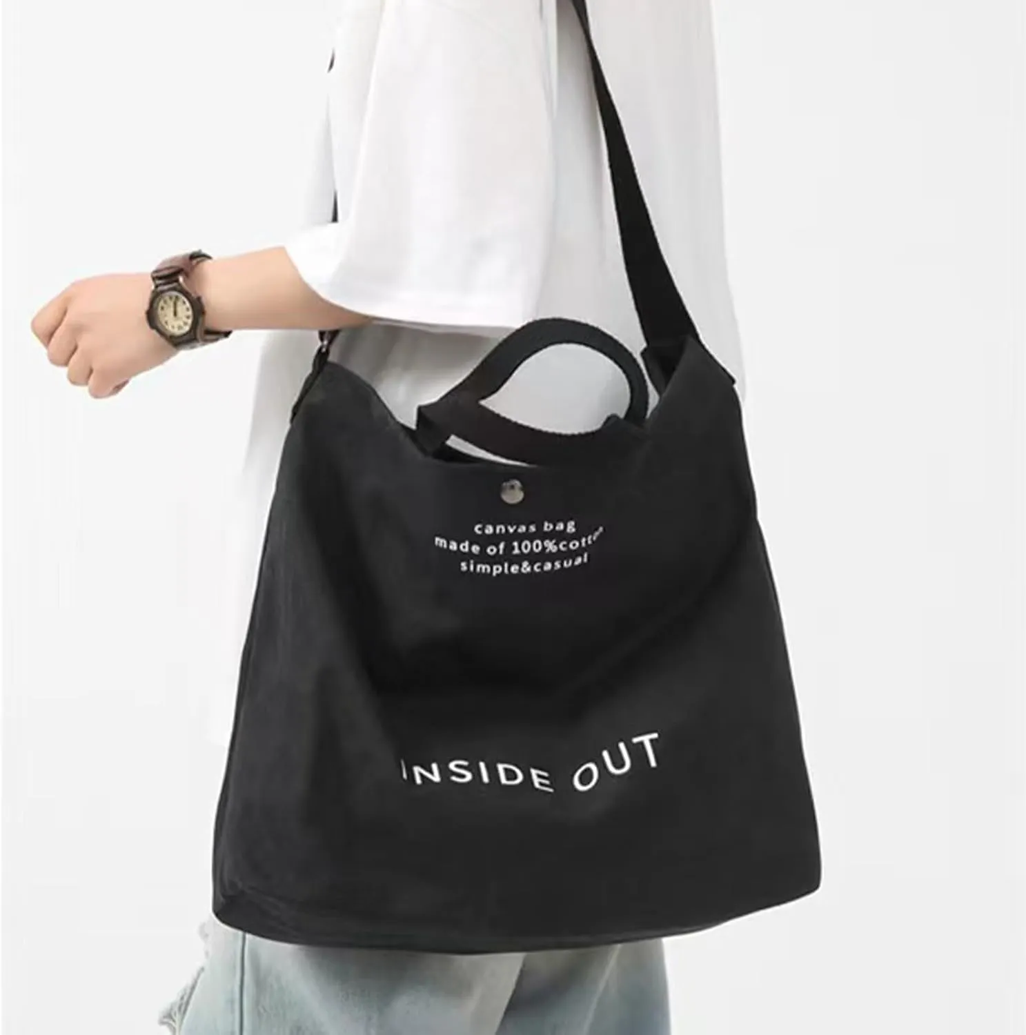 Large Canvas Tote Bag For Women Handbags Casual Shoulder Bag Crossbody Top Handle Bag Cross-body Handbags