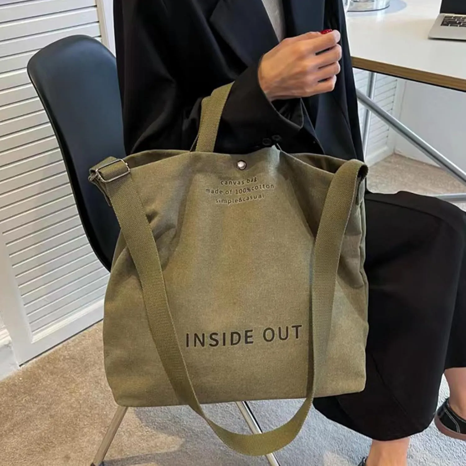 Large Canvas Tote Bag For Women Handbags Casual Shoulder Bag Crossbody Top Handle Bag Cross-body Handbags