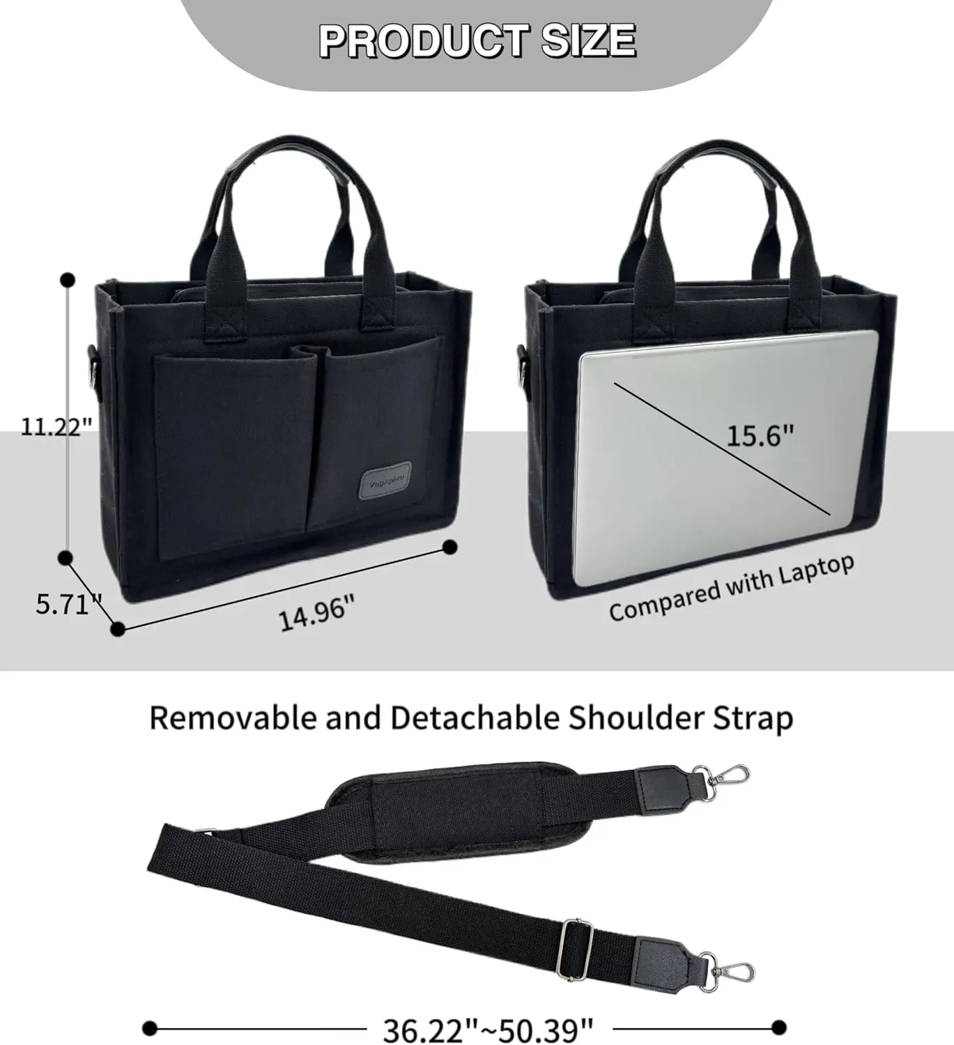 Large Canvas Tote Bag for Women Work Tote Bags with Pockets Laptop Crossbody Purses Everyday Bag Handbags for Travel