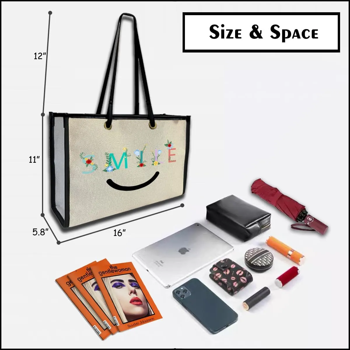 Large Canvas Tote Bag,Wife Friend Couples Bride Bridal Shower Mom Grandma Personalized Gifts
