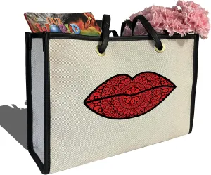 Large Canvas Tote Bag,Wife Friend Couples Bride Bridal Shower Mom Grandma Personalized Gifts