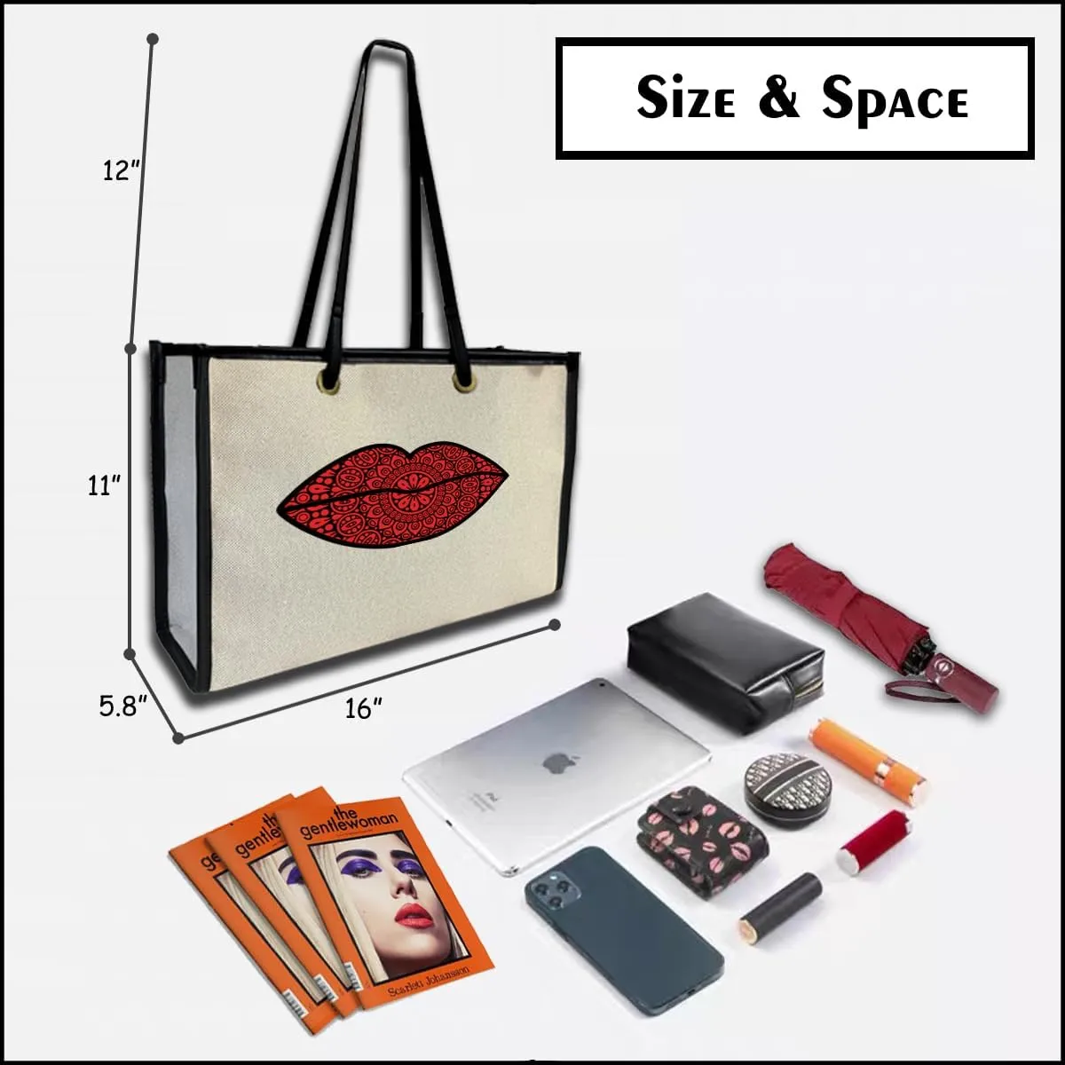 Large Canvas Tote Bag,Wife Friend Couples Bride Bridal Shower Mom Grandma Personalized Gifts