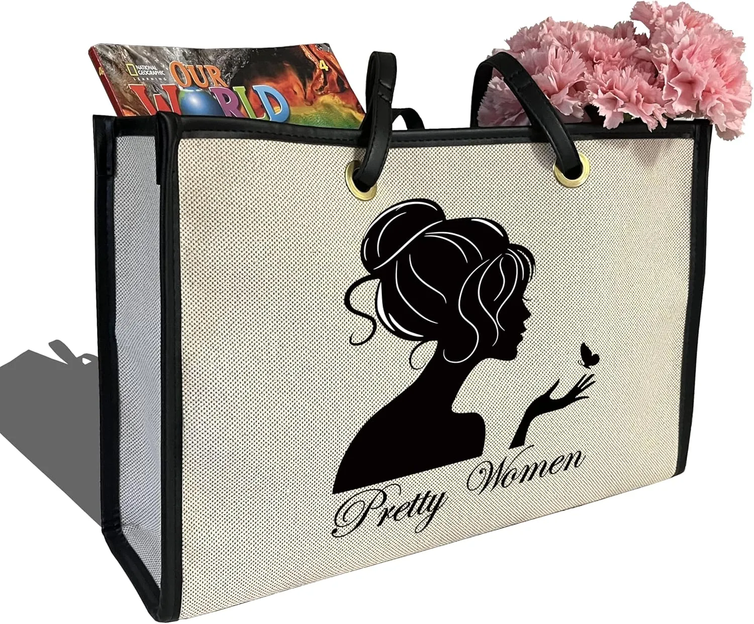 Large Canvas Tote Bag,Wife Friend Couples Bride Bridal Shower Mom Grandma Personalized Gifts