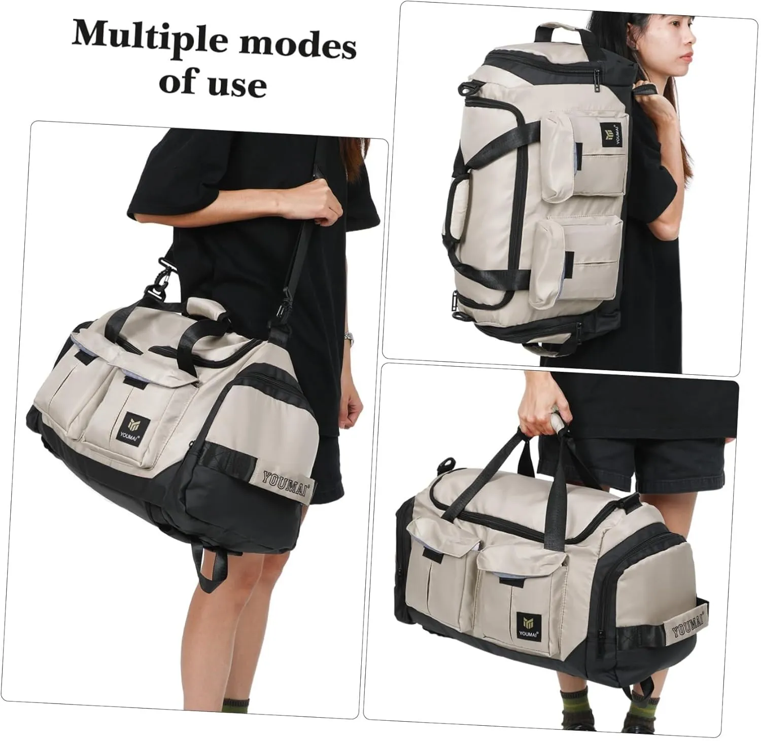 Large Capacity Fitness Tote Carry Bags for Airplanes Overnight Dry Wet Separation Gym Travel Duffel Weekend Bag