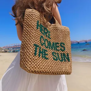 Large Capacity Straw Woven Bag for Women Cute Mesh Beach Tote Bag Straw Bag Summer Shoulder Handbag